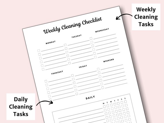 Cleaning Tasks and Schedule